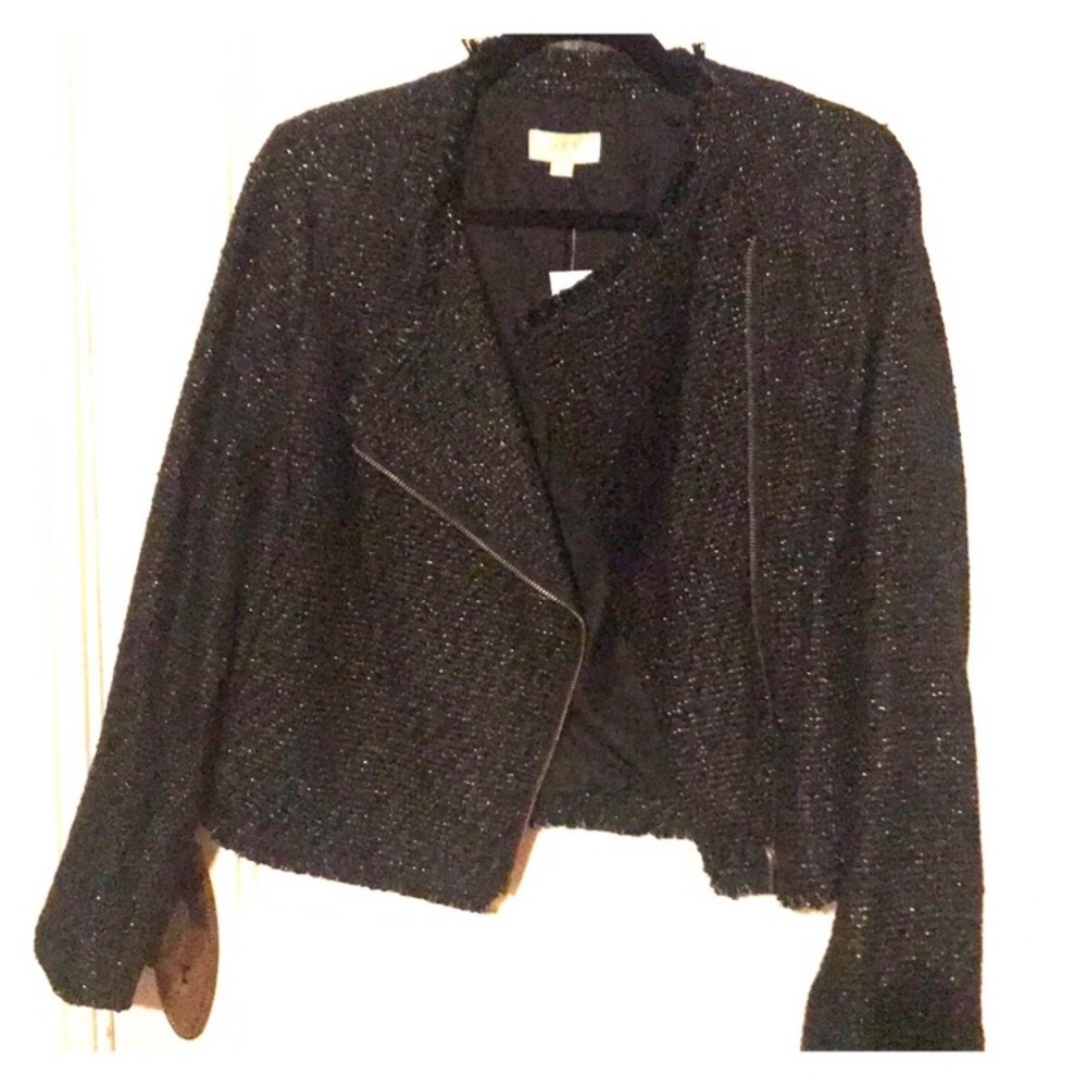 LOFT Black/Gold Tweed Blazer